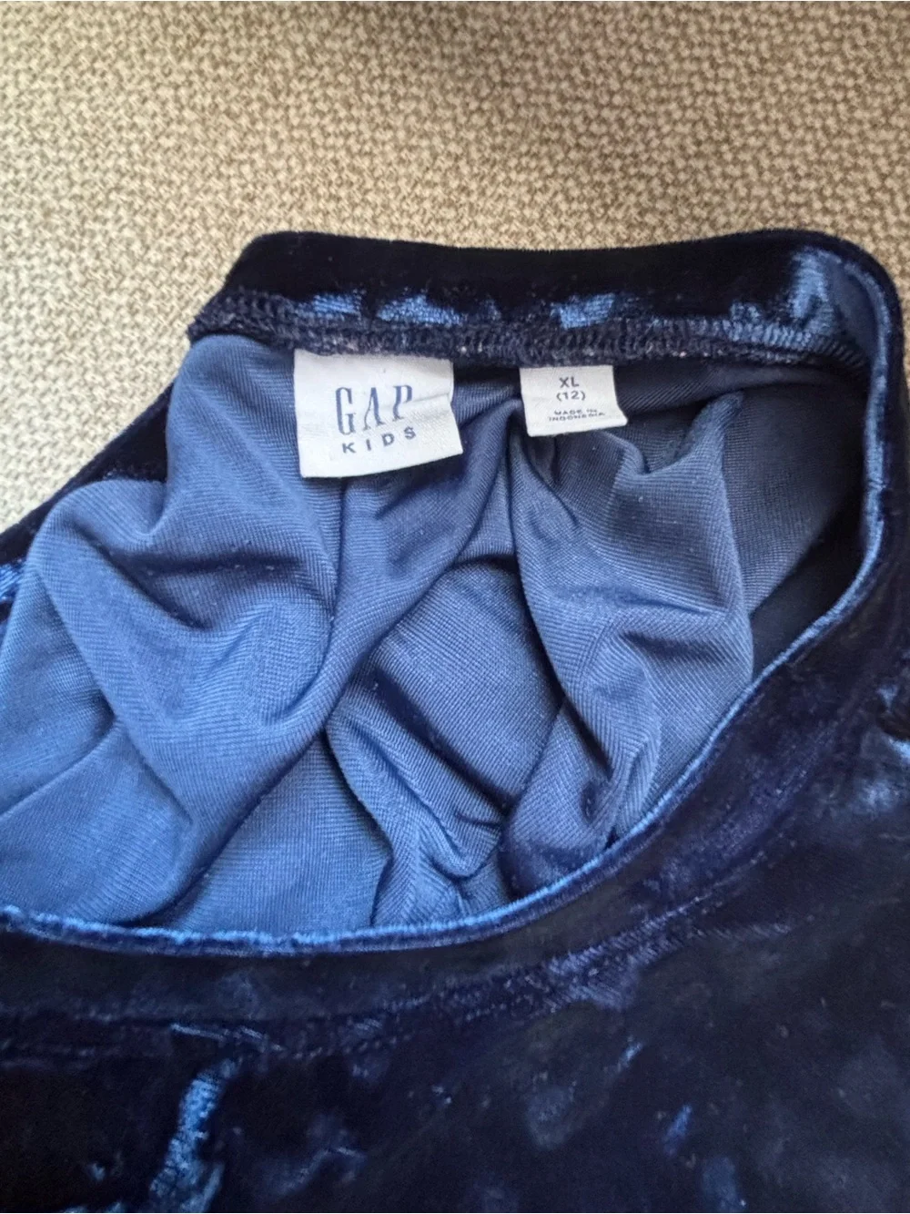 GAP Kids Velvet Dress in Navy Blue
